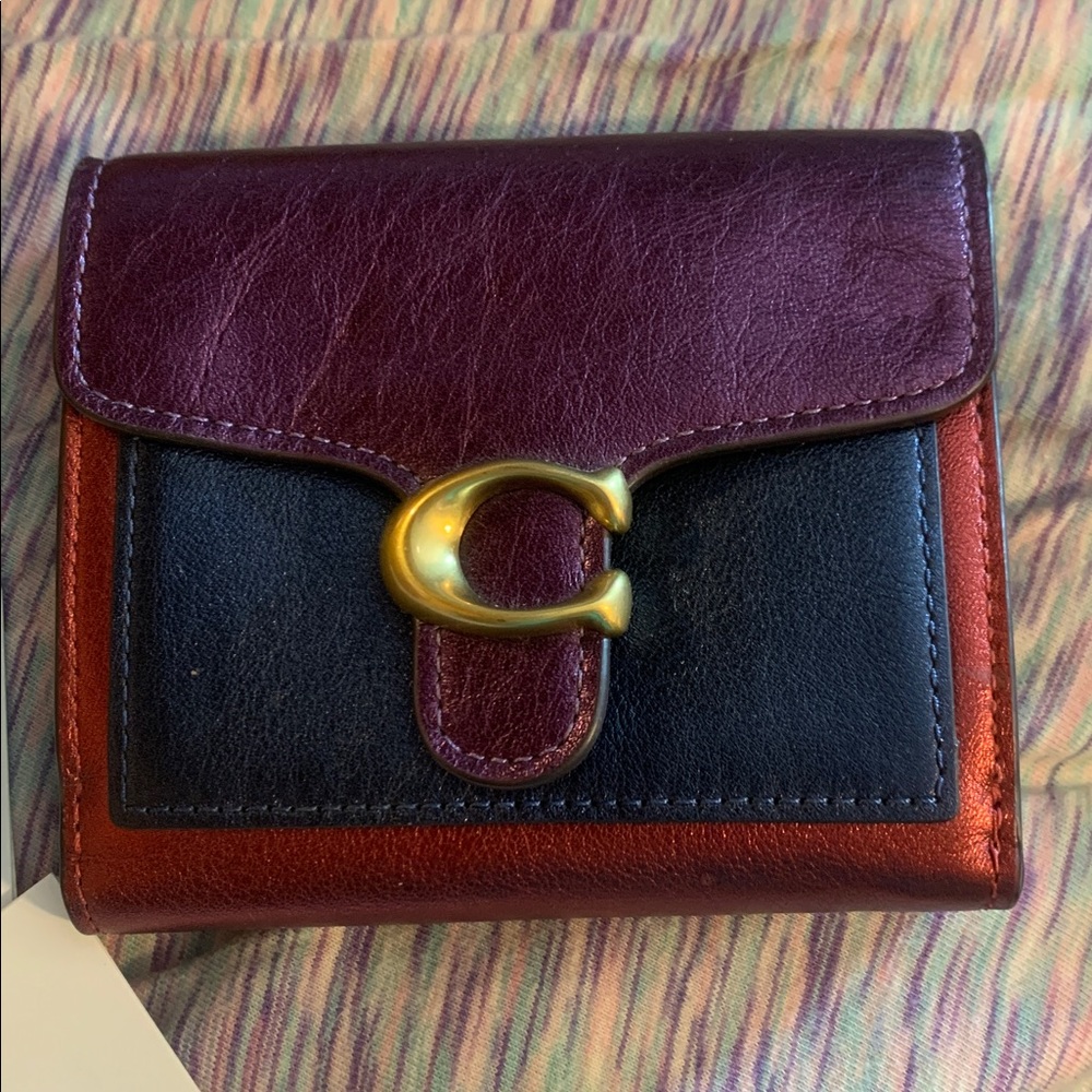 Coach Women's Purple, Black, and Brown Leather Wallet retired tabby 49 - Picture 2 of 8